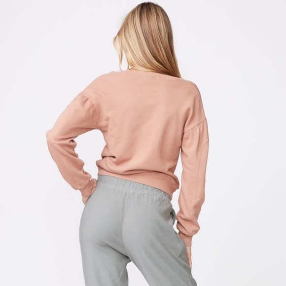 NEW Monrow Shirred Sleeve Sweatshirt Small - Picture 4 of 8